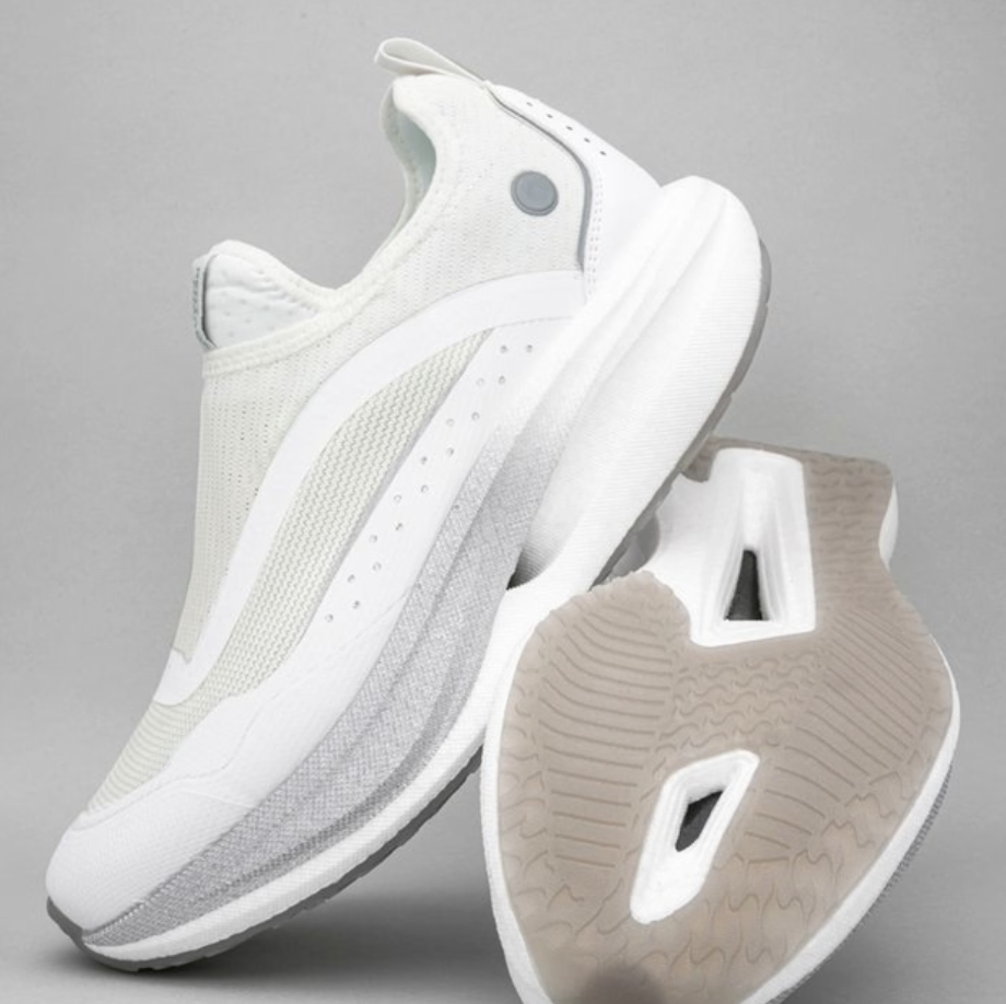 White Slip-On Sports Shoes with Cushioned Sole