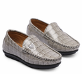 Beige Patterned Slip-Ons for Boys