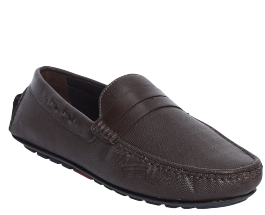 Classic Brown Textured Casual Slip-On