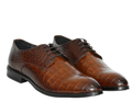 Brown Textured Lace-Up Formal Shoes